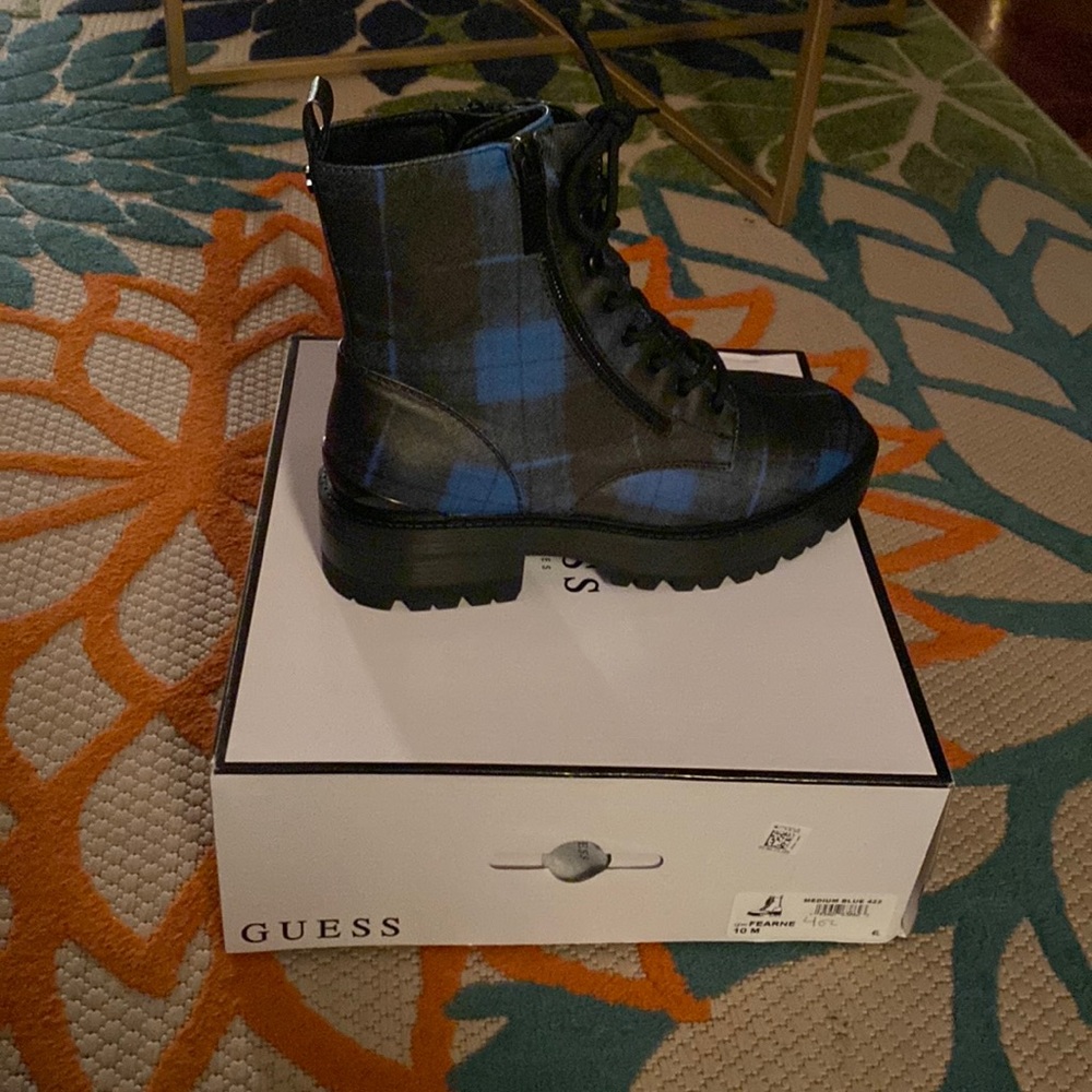 Black and blue boots